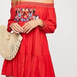 Free people Sun Beams embroidered dress